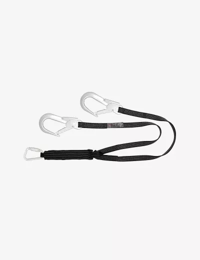 KARAM 1.5 m, Nospark Antistatic Forked Lanyard with Aluminium Karabiner PN117 and Aluminium Hooks PN136 (1.5M), PN361(30)(AS)(1.5M)