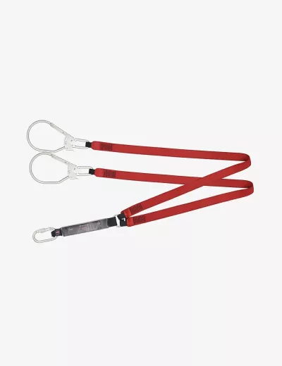 KARAM 2 m, Forked Lanyard with Energy Absorber One Side Karabiner PN112 and Other Side Hook PN132, PN361(112_132)(2.0M)