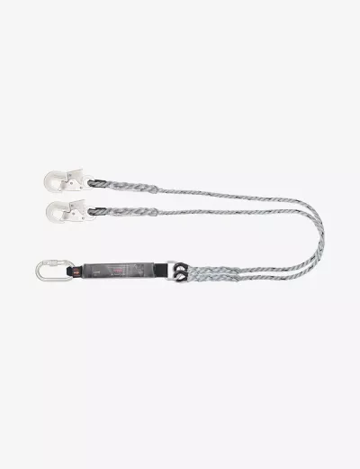 KARAM 2 m, Forked Lanyard with Energy Absorber One Side Karabiner PN112 and Other Side Hook PN121 Snap Hook, PN352(PP)(2.0M)