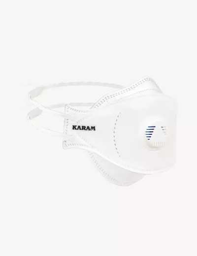 FFP2 NR D Pollution Resistant Disposable Fish type Respirator with Headband and Exhalation Valve, RFTH12+(WHITE)_06(ECOM)