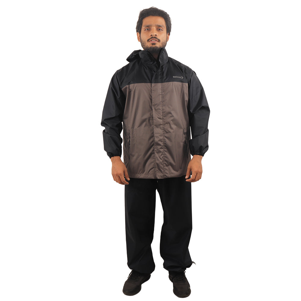 ARCUS Polyester Waterproof Rainwear Suit I Detachable Hood I Jacket Pant Set