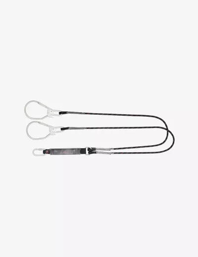 KARAM 2 m,Forked Lanyard with Energy Absorber and Connectors PN112 & PN132, PN341(112_132)(2.0M)