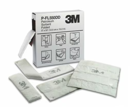 3M™ Petroleum Sorbent Folded P-FL550DD/T-F2001/07173 (AAD), High Capacity, 3 Box/Case