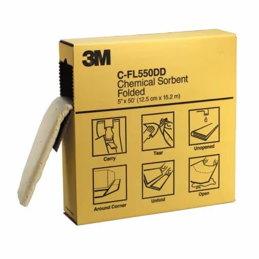 3M™ Chemical Sorbent Folded C-FL550DD/P-F2001, High Capacity, 3 Box/Case