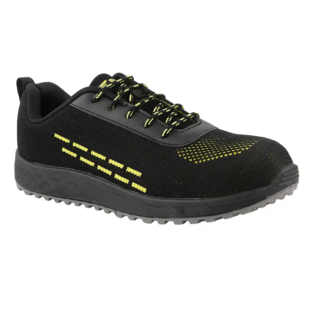 FUEL Armour 1 DD ISI Marked Strong Knitting Upper Breathable Safety Shoes for Men's Steel Toe Cap With Double Density Rubberized PVC Sole (Black)