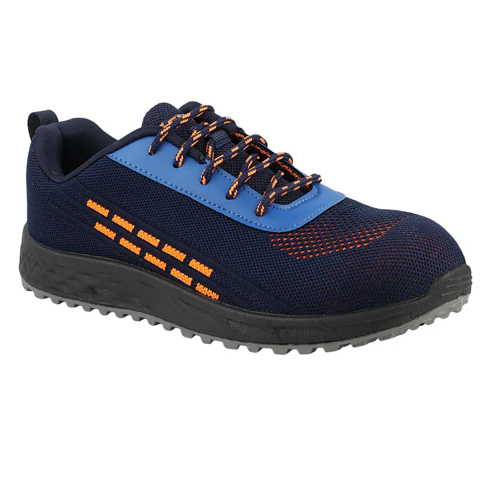 FUEL Armour 1 DD ISI Marked Strong Knitting Upper Breathable Safety Shoes for Men's Steel Toe Cap With Double Density Rubberized PVC Sole (Navy)