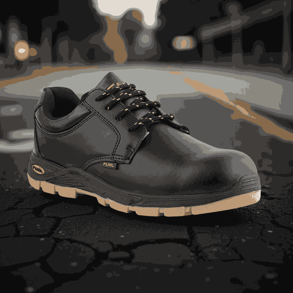 FUEL Jordan LC 2 Comfortable and breathable PVC Sole with 100J Industrial Safety Shoes (Black)