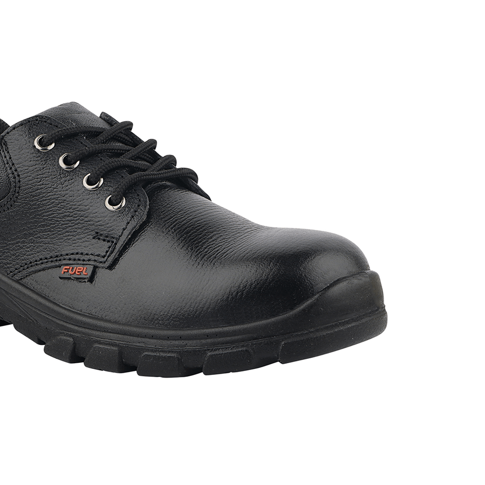 FUEL Spear SD Grain Leather Upper Industrial Safety Shoes for Men's (Black)