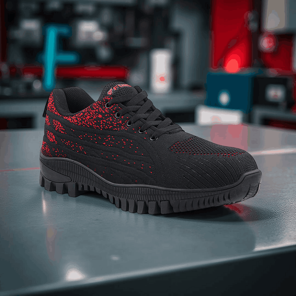 FUEL Trendy Strong Knitted Fabric with Rubber Sole Safety Shoes with Metallic toe cap (200J)