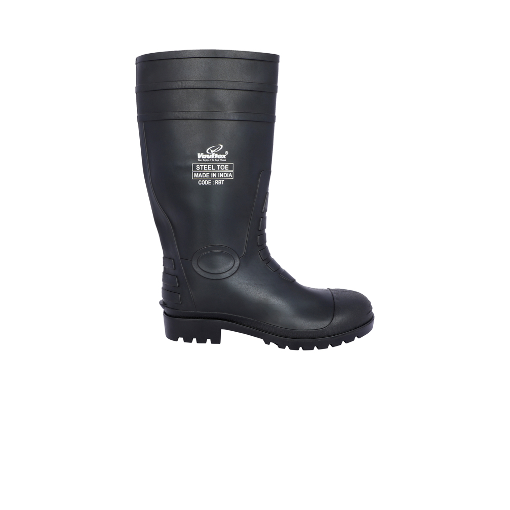 Vaultex, Rain Boot With Steel Toe, Black Color