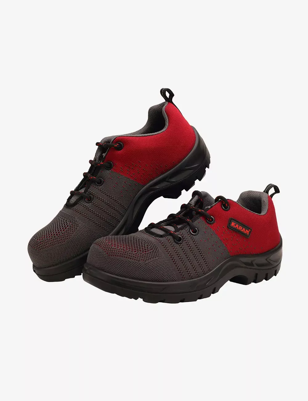 Flytex Red and Grey Sporty Safety Shoes, FS213FN(FWSAMN)