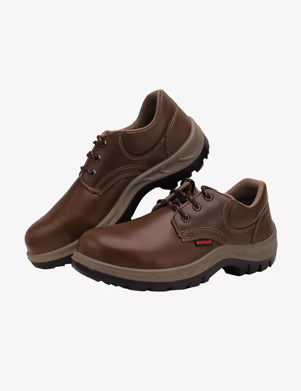 Executive Sporty Lace-up Brown Leather Safety Shoes, FS61BR(SWDAMN)