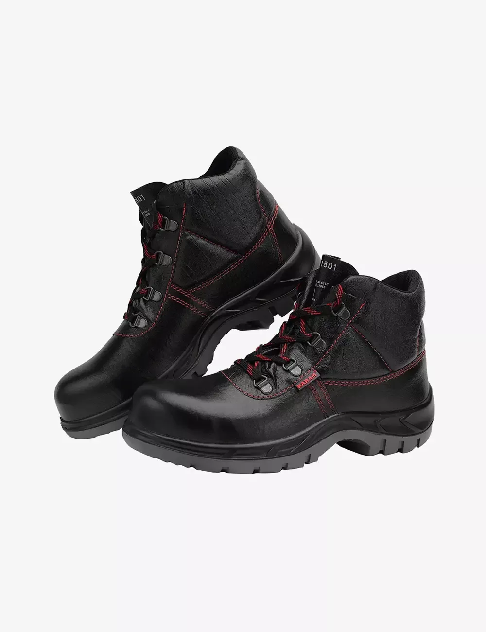 Workman High Ankle Black Leather Safety Shoes, FS21BL(SWDAPN)