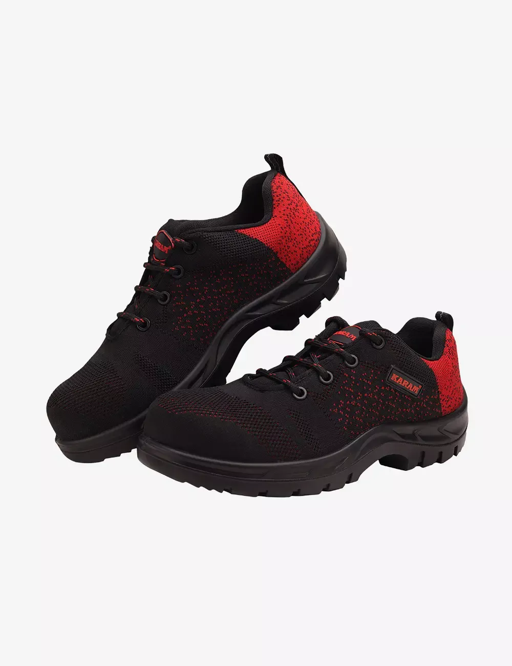 Flytex Red and Black Sporty Safety Shoes, FS215FN(FWSAMN)-10