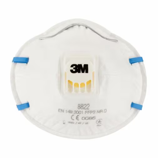 3M™ Cupped Particulate Respirator 8822, P2, Valved, 240 ea/Case