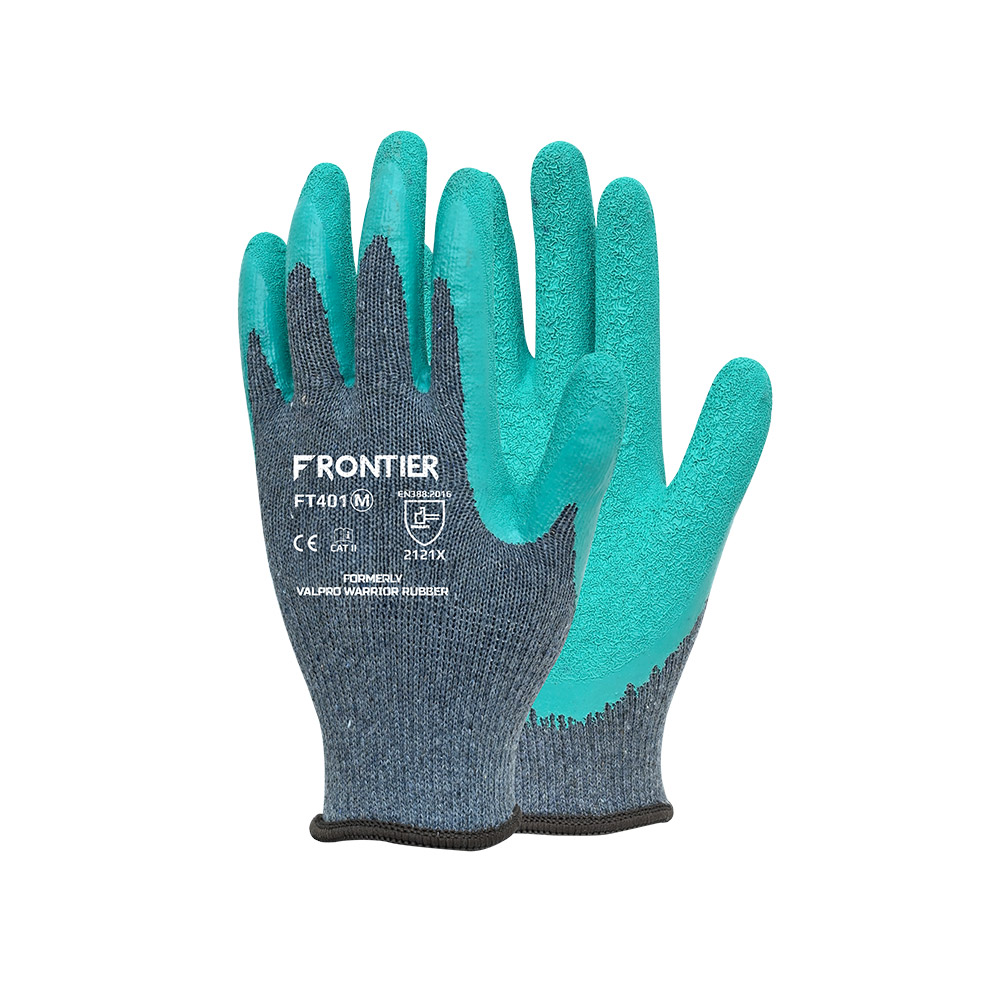 Frontier Crinkle Latex Palm Coated Green Gloves