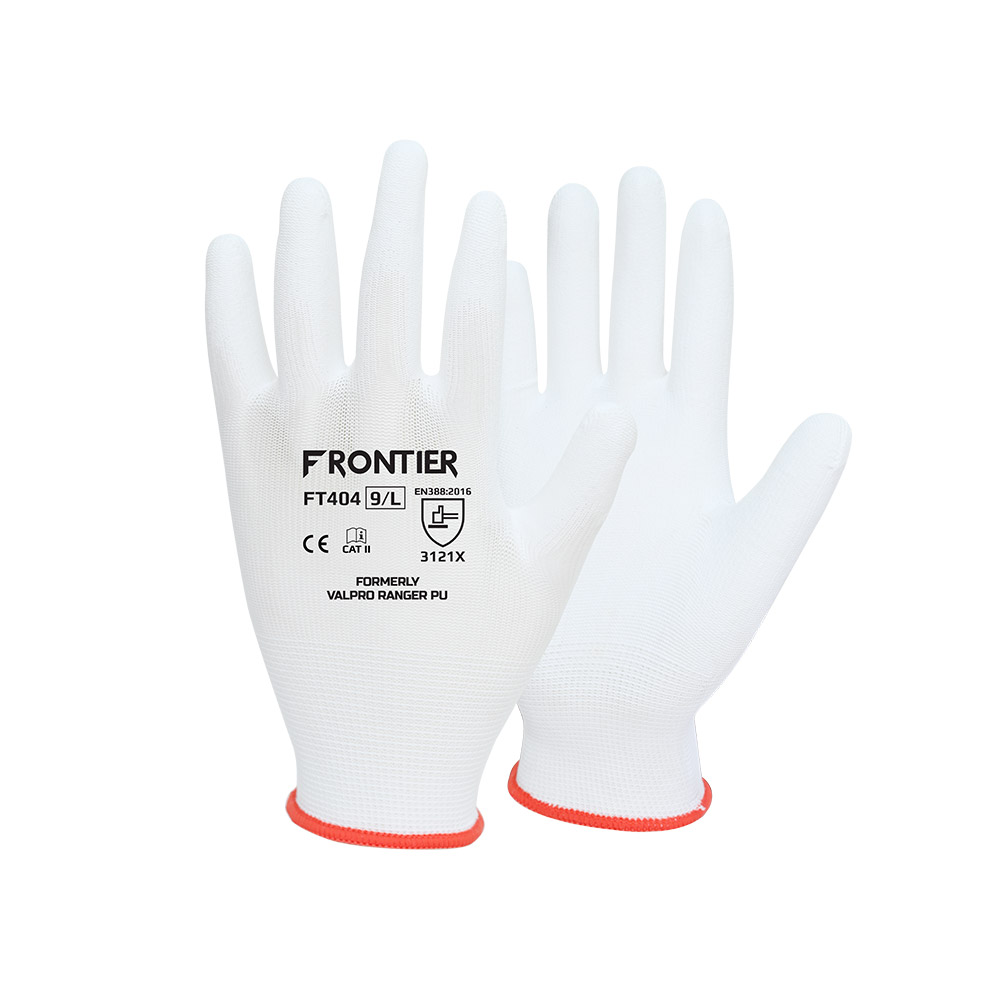 Frontier Polyurethane Palm Coated White Gloves