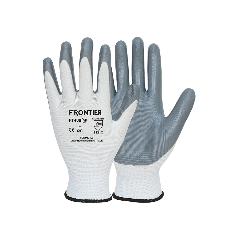 Frontier Nitrile Palm Coated Grey Gloves