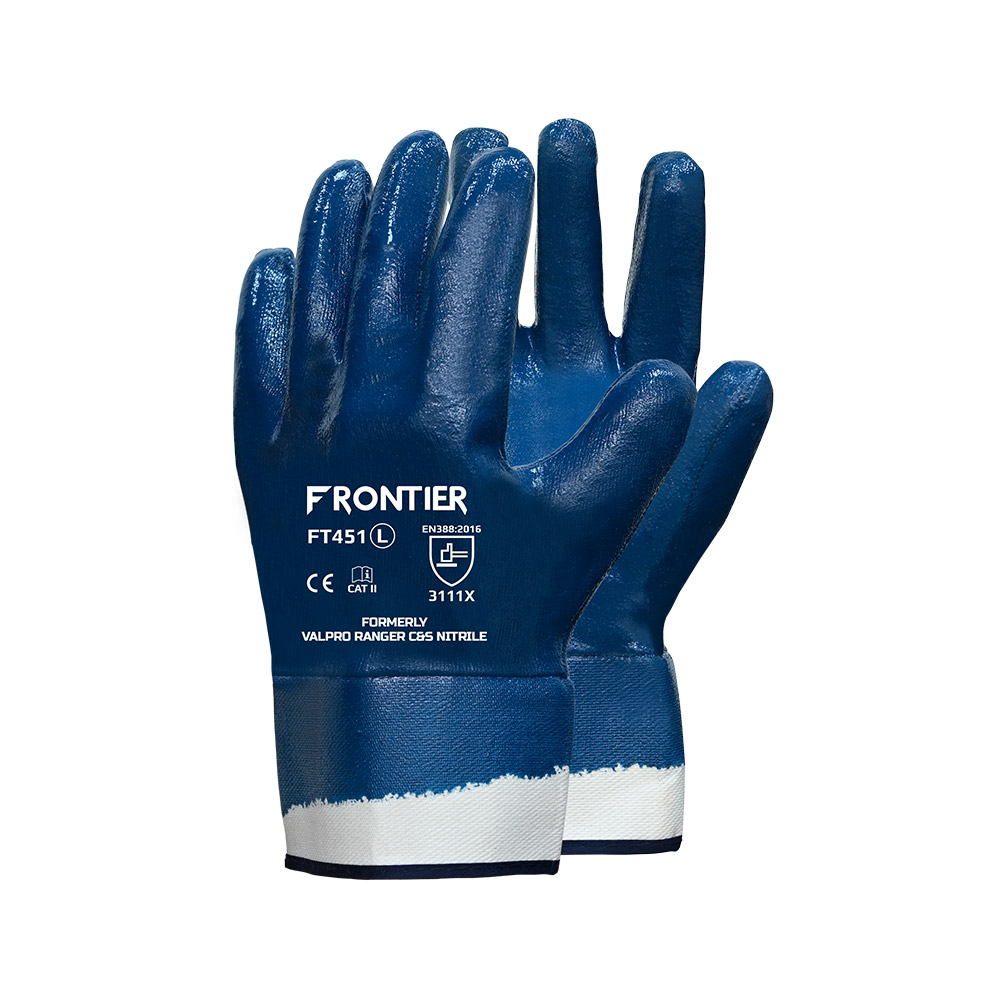 Frontier Nitrile Fully Coated Blue Gloves